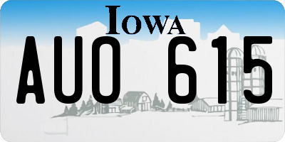 IA license plate AUO615
