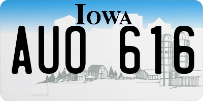 IA license plate AUO616