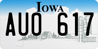 IA license plate AUO617
