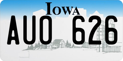 IA license plate AUO626