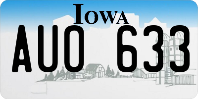 IA license plate AUO633