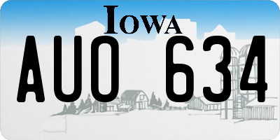 IA license plate AUO634