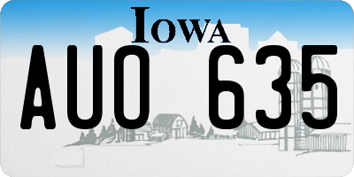 IA license plate AUO635