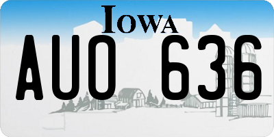IA license plate AUO636