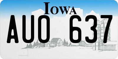 IA license plate AUO637