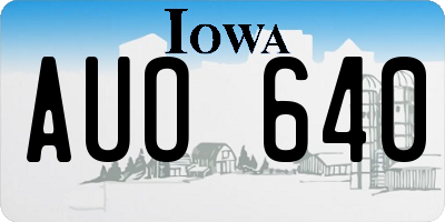IA license plate AUO640
