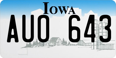 IA license plate AUO643
