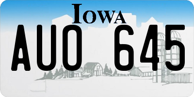 IA license plate AUO645