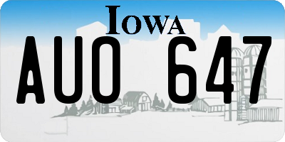 IA license plate AUO647