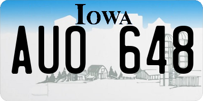 IA license plate AUO648