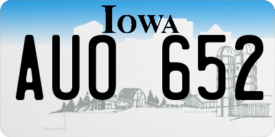 IA license plate AUO652