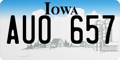 IA license plate AUO657