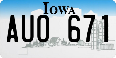IA license plate AUO671