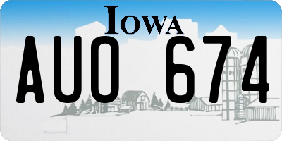 IA license plate AUO674