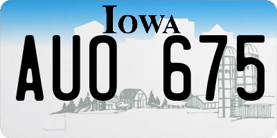 IA license plate AUO675