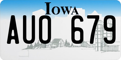 IA license plate AUO679