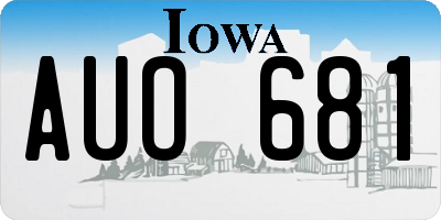 IA license plate AUO681