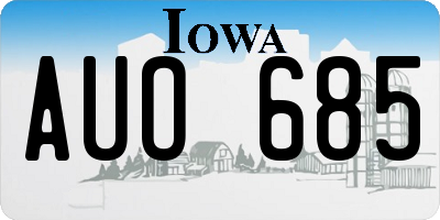 IA license plate AUO685