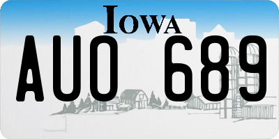 IA license plate AUO689