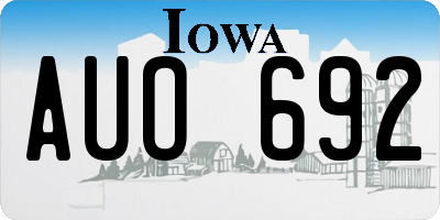 IA license plate AUO692