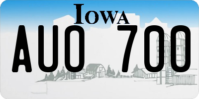 IA license plate AUO700