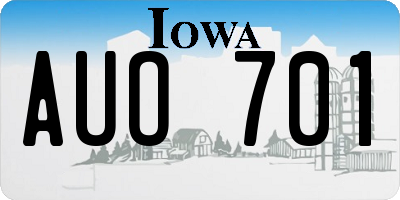 IA license plate AUO701