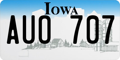 IA license plate AUO707