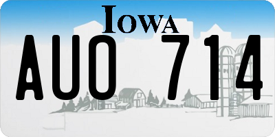 IA license plate AUO714