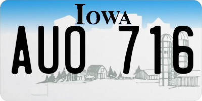 IA license plate AUO716