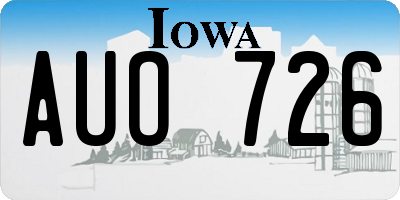IA license plate AUO726