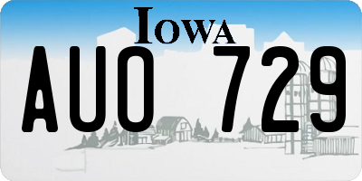 IA license plate AUO729