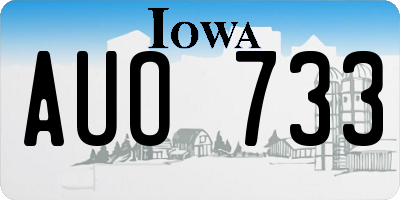 IA license plate AUO733