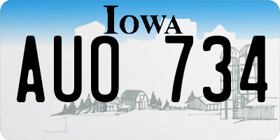 IA license plate AUO734