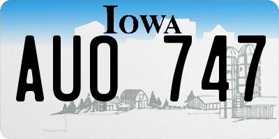 IA license plate AUO747