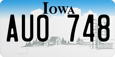 IA license plate AUO748