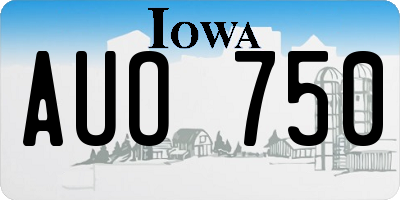IA license plate AUO750
