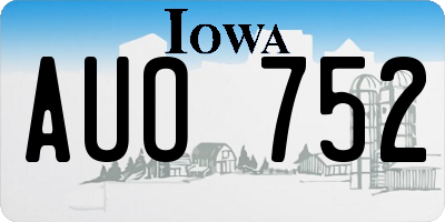 IA license plate AUO752