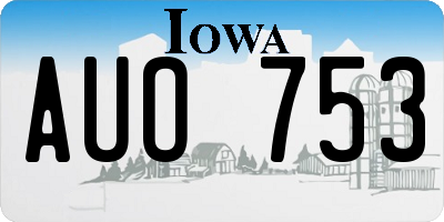 IA license plate AUO753