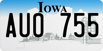 IA license plate AUO755