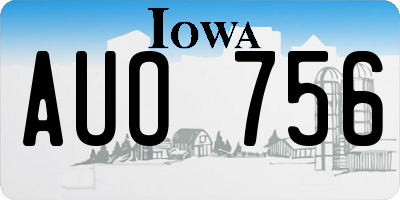 IA license plate AUO756