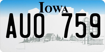 IA license plate AUO759