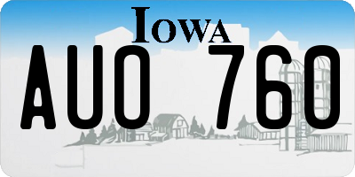 IA license plate AUO760