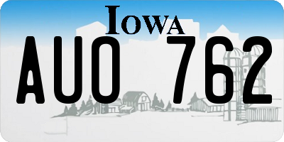 IA license plate AUO762