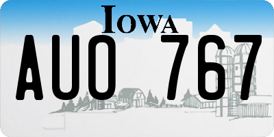 IA license plate AUO767