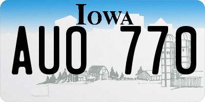 IA license plate AUO770