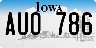 IA license plate AUO786