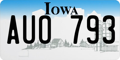 IA license plate AUO793
