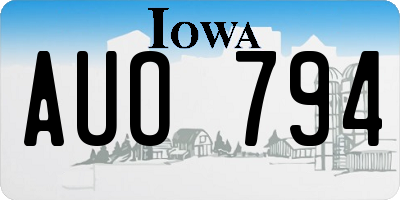 IA license plate AUO794
