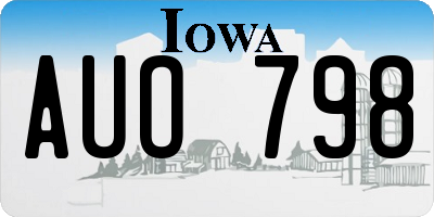 IA license plate AUO798