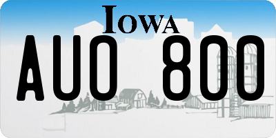 IA license plate AUO800
